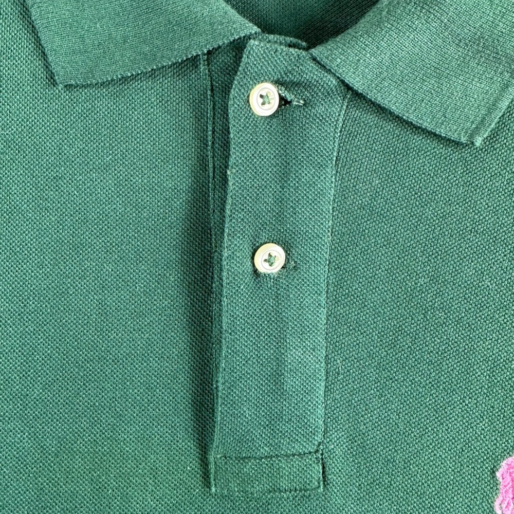 Polo Ralph Lauren Polo Shirt Mens XL Extra Large Green Pink Pony Logo Cotton - Picture 5 of 12